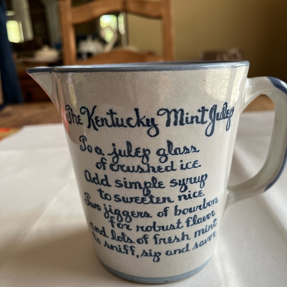 VTG Louisville Stoneware Co. Pottery Pitcher Mint Julep Recipe 100th Derby EUC. - Picture 4 of 13